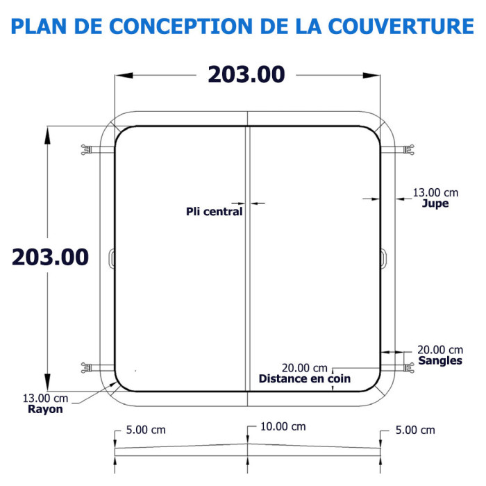 1 Couverture spa 203 cm x 203 cm