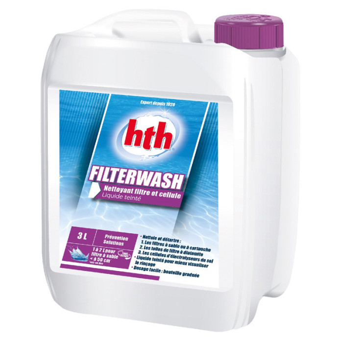 1 Hth Filterwash Nettoyant filtre piscine et cellule 3L 