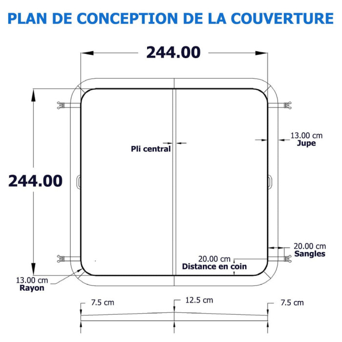 Couverture isothermique spa 244 cm x 244 cm