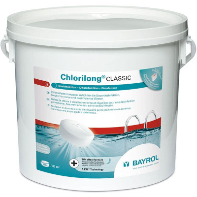 1 Chlorilong Classic galets de chlore à dissolution lente seau de 5 kg
