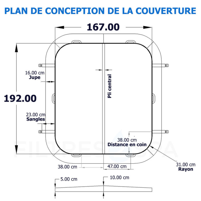 Couverture Jacuzzi J-310 / J-315 WeatherShield (Prolast)