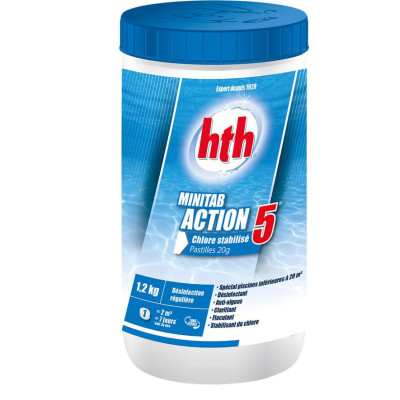 Hth Minitab Action 5 20g - 1.2 kg pour piscine