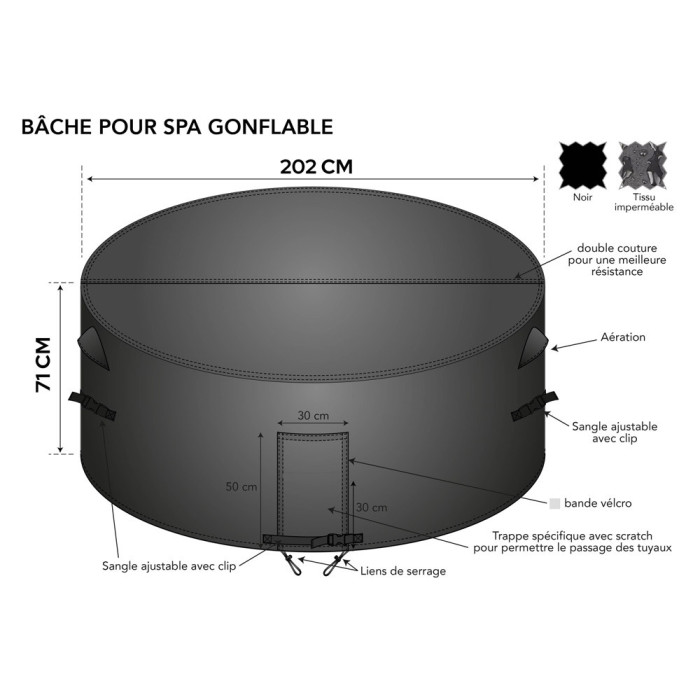 schéma-descriptif-bâche-spa-gonflable-Intex-Bestway-4-places