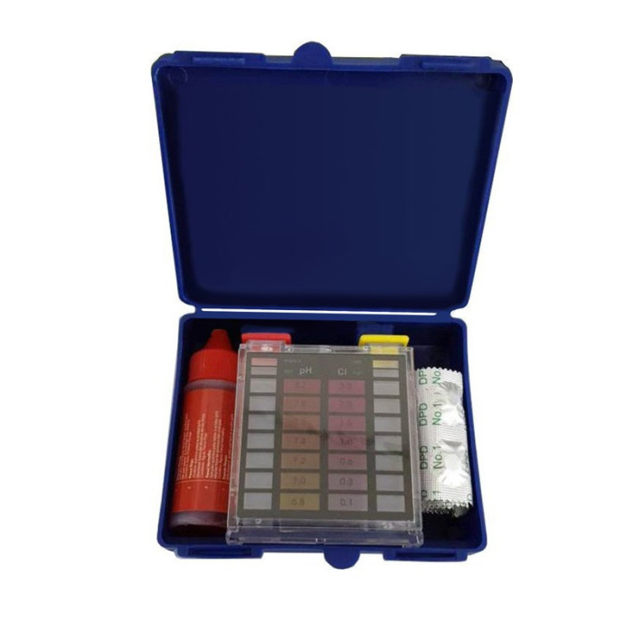 Trousse D'analyse Eau Piscine Marina - Test Chlore, Brome, PH - Réactifs Liquides Inclus