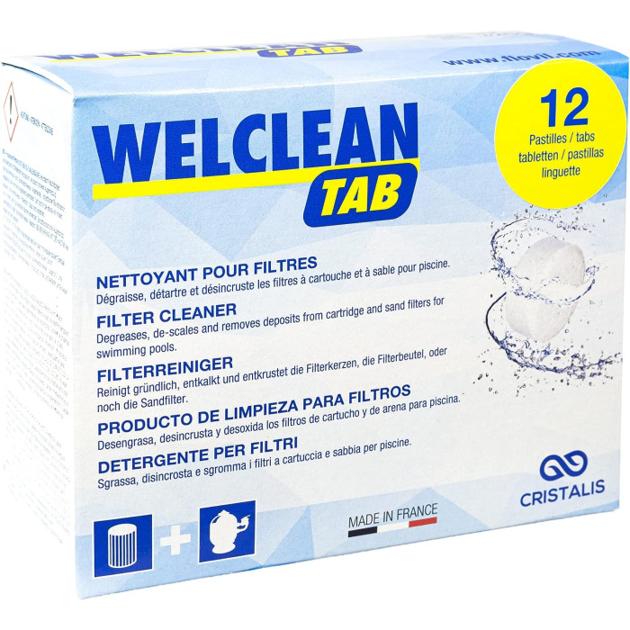 Welclean Tab: Pastilles de nettoyage filtres spa piscine