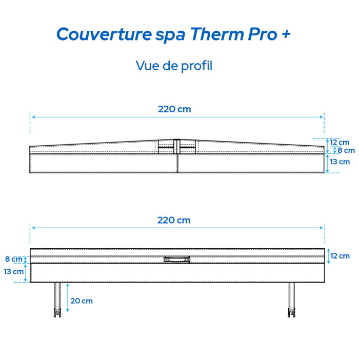 couverture-spa-220x220cm-marron-vue-profil