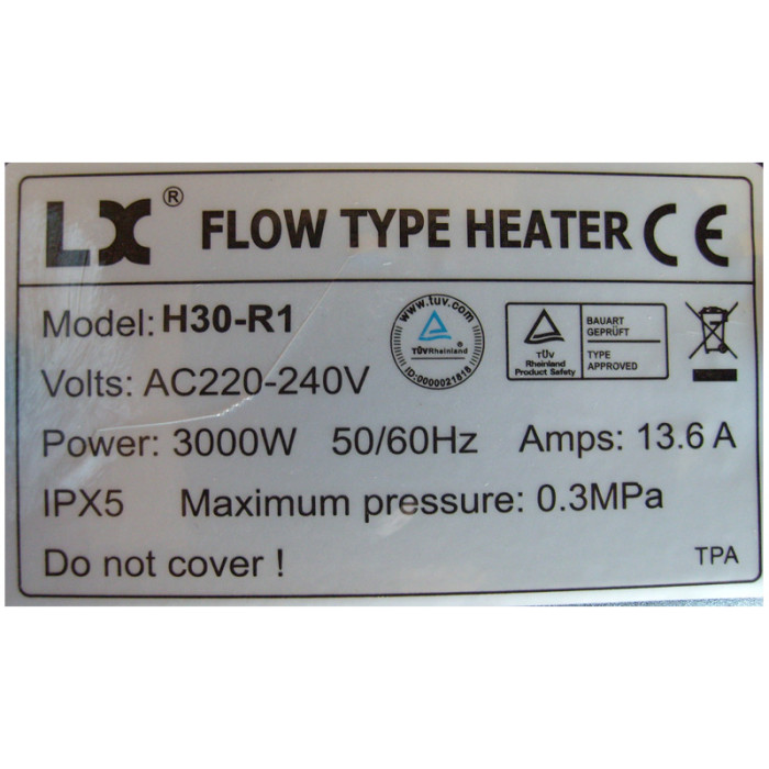 Réchauffeur H30-R1 Lx Whirlpool pour spa