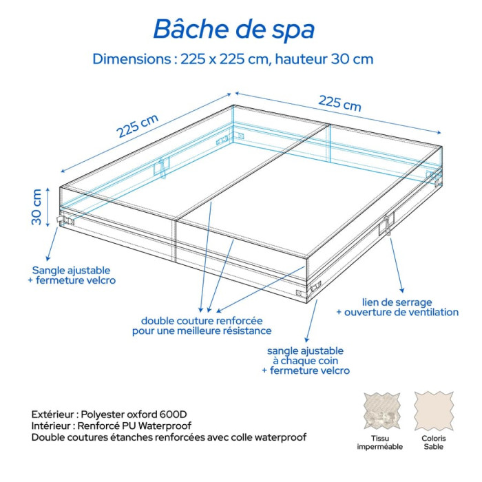 Bache-spa-225x225cm-couleur-sable