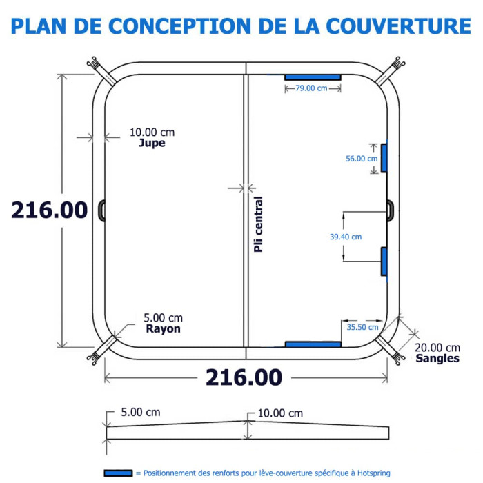 Plan Couverture spa Hotspring Flair, Flash et Rhythm