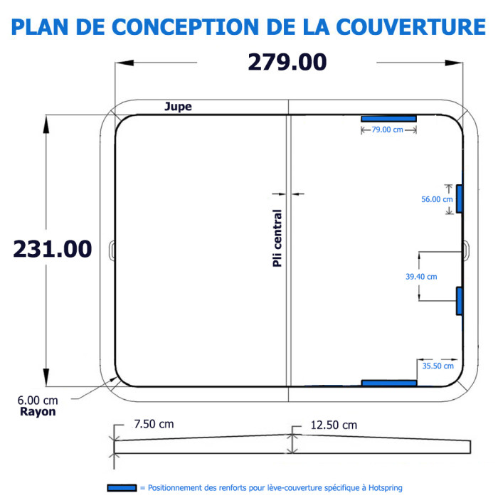 Plan Couverture spa Hotspring Prism