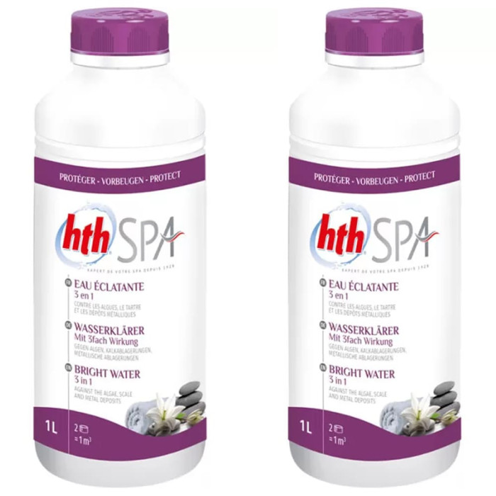 Lot de 2 Hth spa Eau éclatante 3 en 1 et bandelettes d'analyses spas et piscines