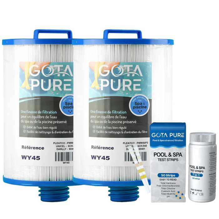 Lot de 2 Filtres PWW50 / 6CH-940 / 60401 / WY45 et bandelettes d'analyses