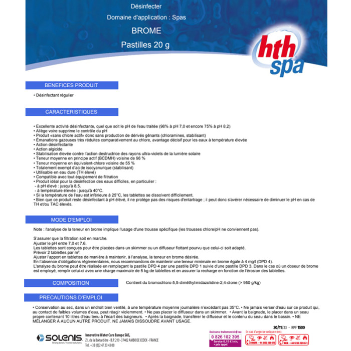 Fiche technique brome HTH
