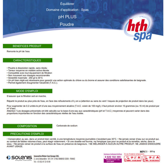 Fiche technique pH plus