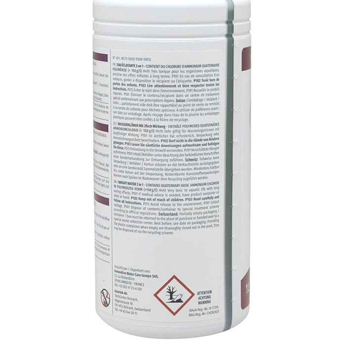 Dos de bouteille HTH spa produit