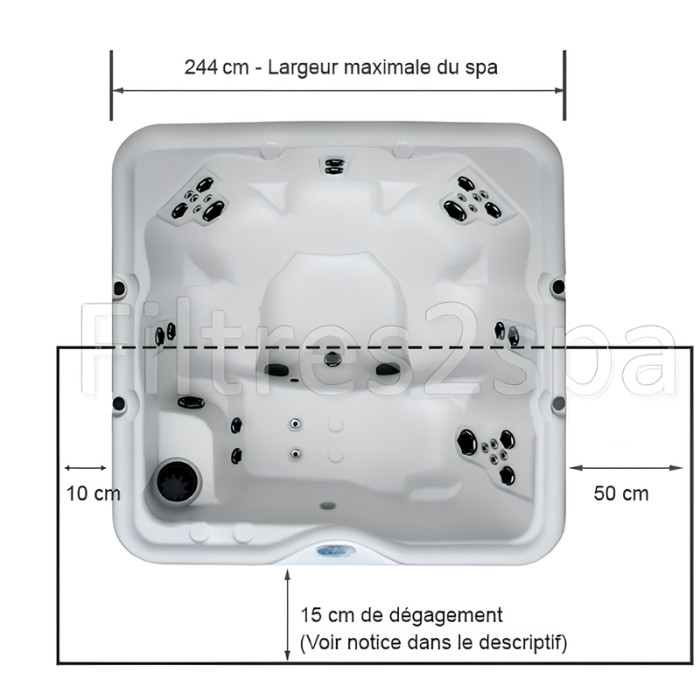 4 Leve couverture spas encastrés modele DeckMount