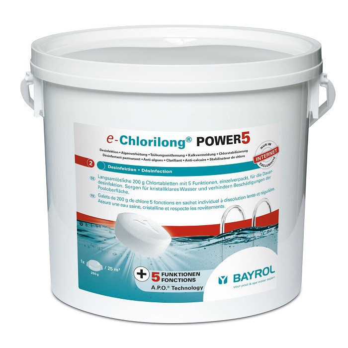 1 Chlorilong power 5 galets de chlore 5 fonctions ? dissolution lente et reguliere