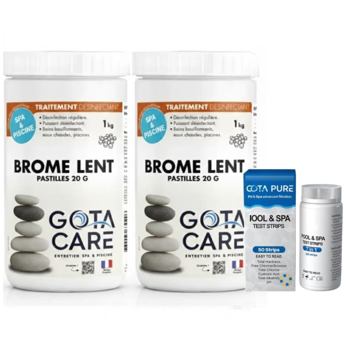 Pack de 2 Brome pastille spa 1KG pastilles 20gr