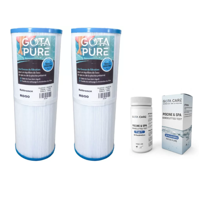 Lot de 2 Filtres RD50 / PRB50-IN / C-4950 / 40506 et bandelettes d'analyses