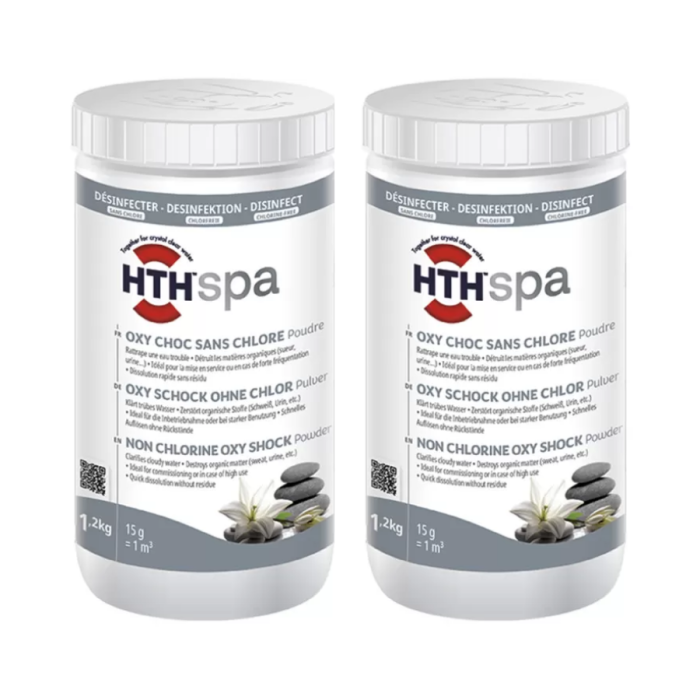 Lot de 2 Choc sans chlore poudre spa + bandelettes