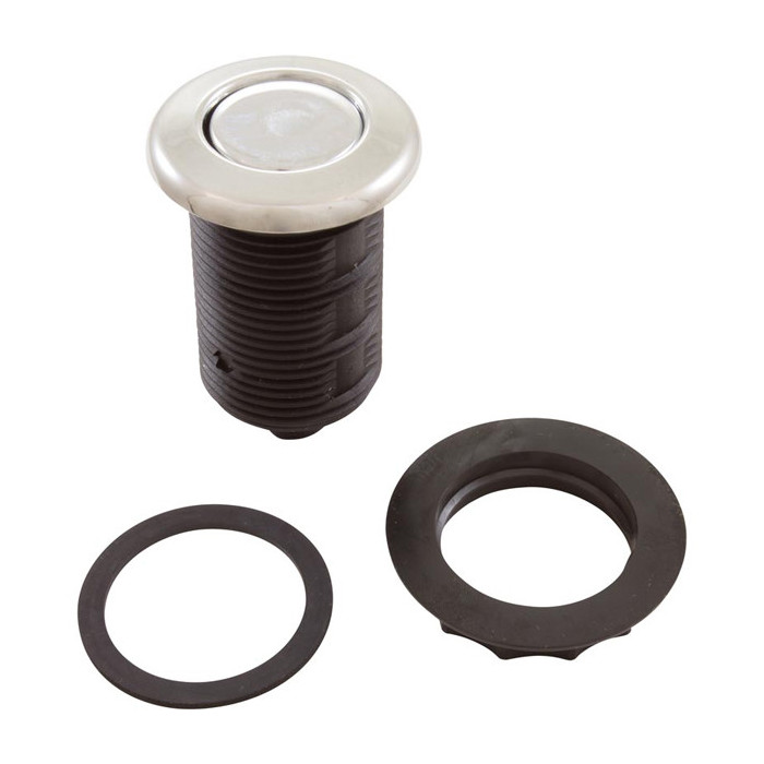 2 Bouton pneumatique - mini, plat, gris chromé