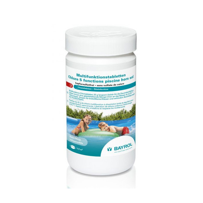 1 Chlore 5 fonctions pour piscine hors-sol 1 kg
