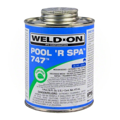 1 Colle bleue tuyau PVC piscine et spa IPS pot 473mL