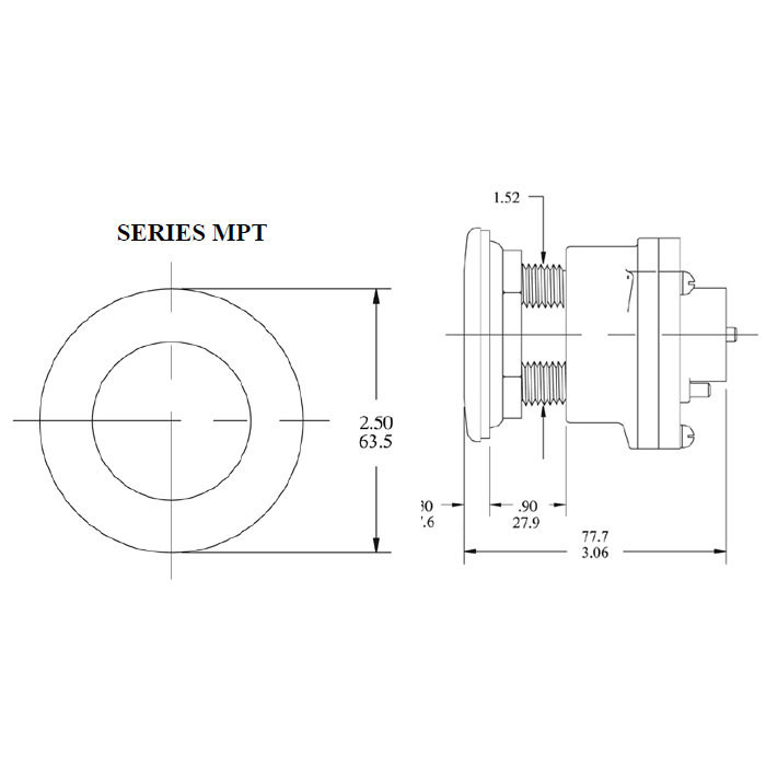 Bouton pneumatique spa blanc (Longue distance) tecmark