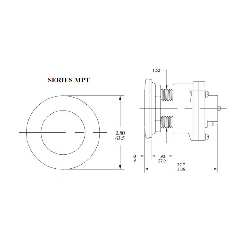 Bouton poussoir avec interrupteur pneumatique pour piscine et spa