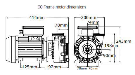 Dimensions Moteur 90 Frame