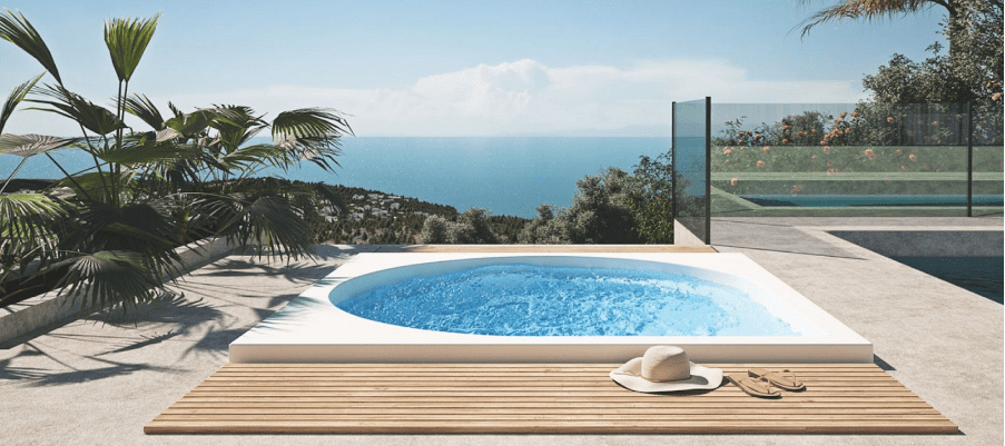 spa enterré à débordement