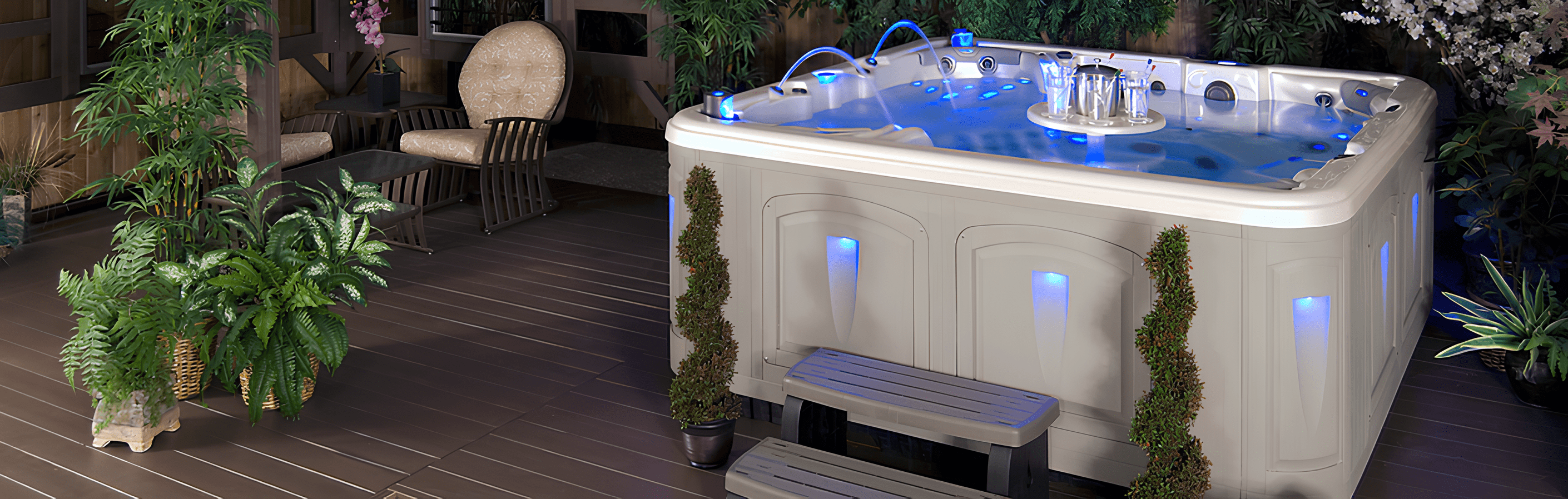 Spa de la marque Clearwater et couvertures compatibles