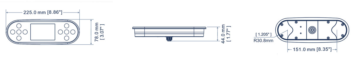 Dimensions Clavier spa PB553 Joyonway